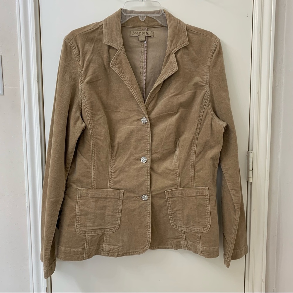 Faux velvet blazer